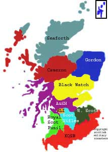 Scottish Regimental Recruiting Areas Map